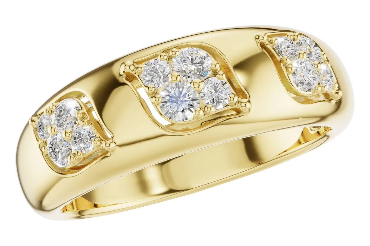 Diamond Wedding Band in yellow gold