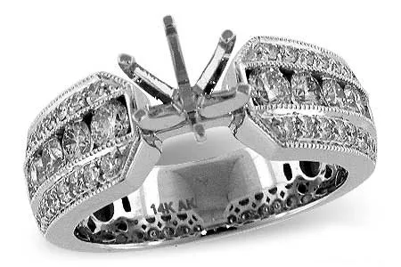 Diamond Semi-Mount Engagement Ring in white gold