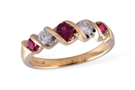 Ruby Wedding Band in yellow gold