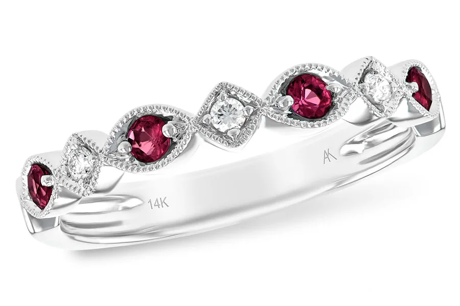 Ruby Wedding Band in white gold