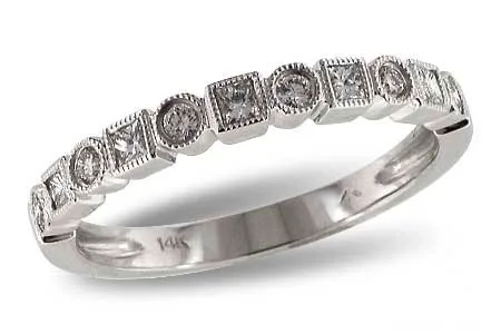 Princess-Cut Diamond Wedding Band in white gold