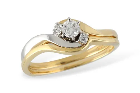 Diamond Wedding Set in two-tone