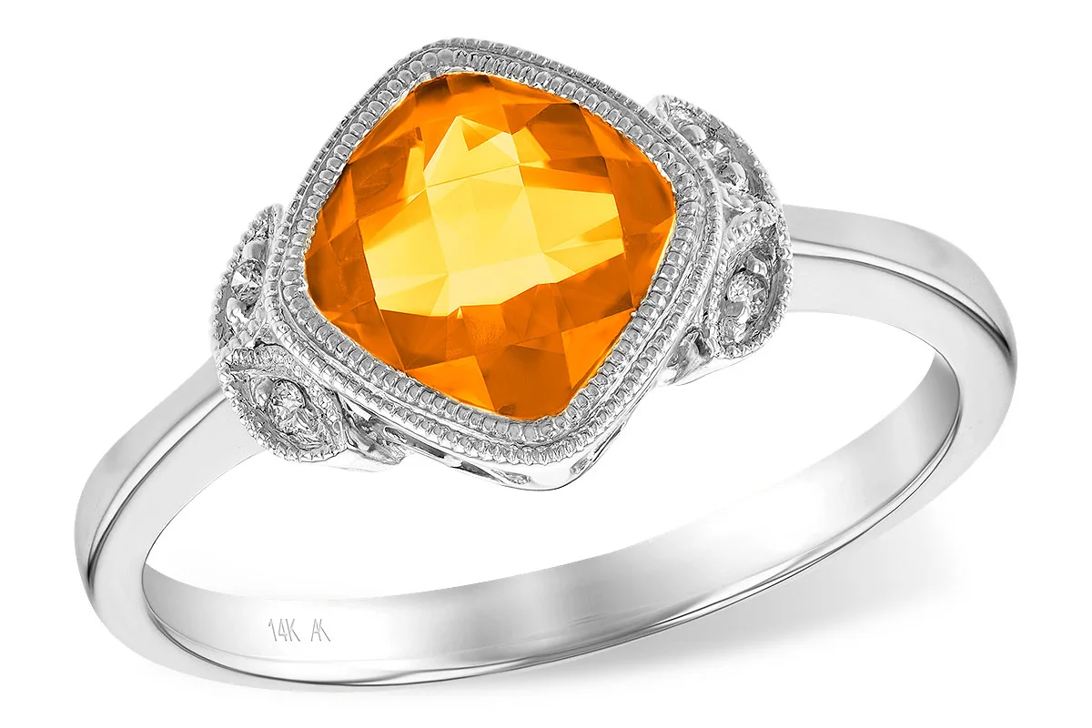 Citrine Ring in white gold