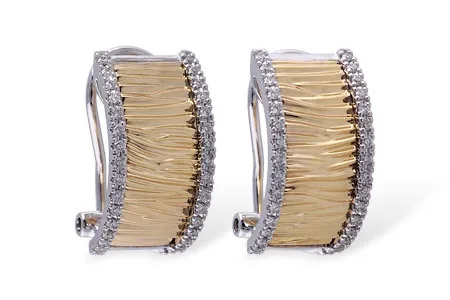 Diamond Earrings in two-tone (reversed)