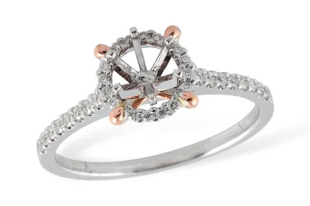 Diamond Semi-Mount Engagement Ring in two-tone (reversed)