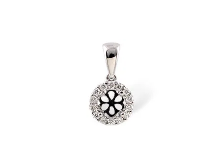 Diamond Semi-Mount Pendant in white gold
