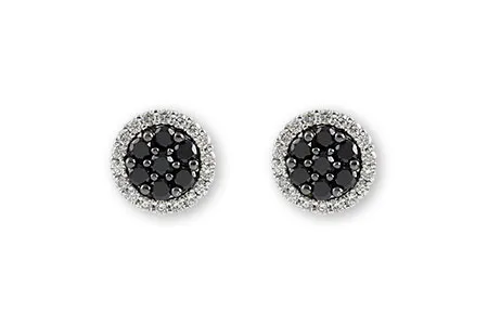 Black Diamond Earrings in white gold