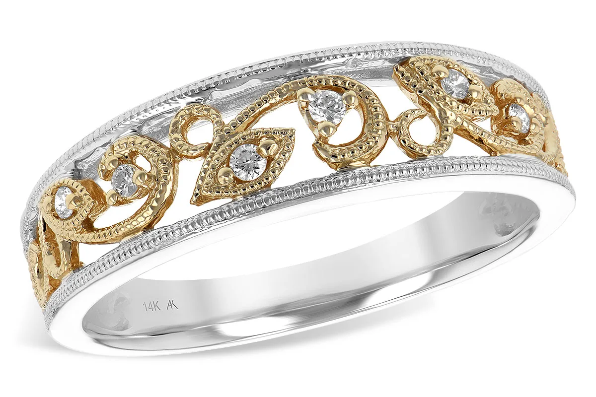 Diamond Wedding Band in two-tone (reversed)