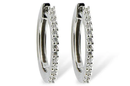 Diamond Hoop Earrings in white gold