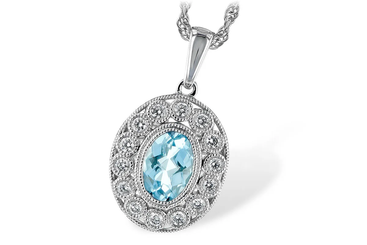 Aquamarine Necklace in white gold