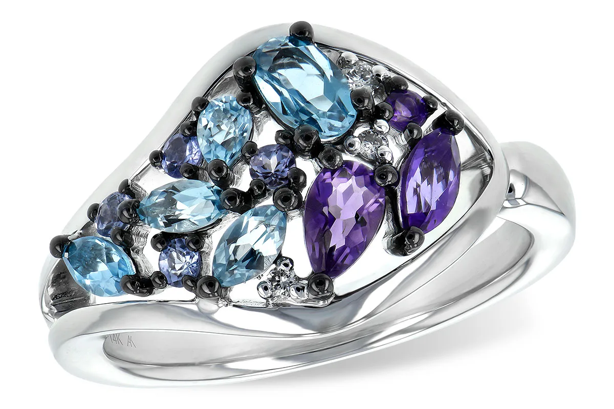 Semi-Precious Stone Ring in white gold