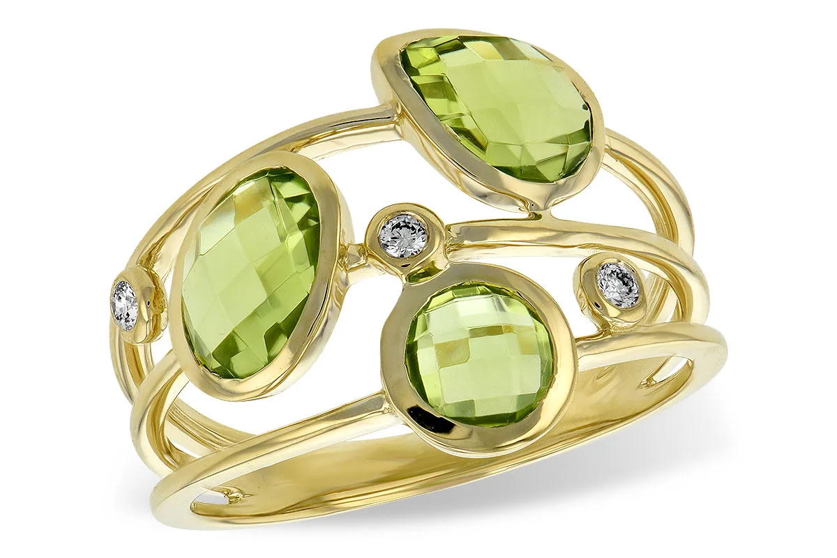 Peridot Ring in yellow gold