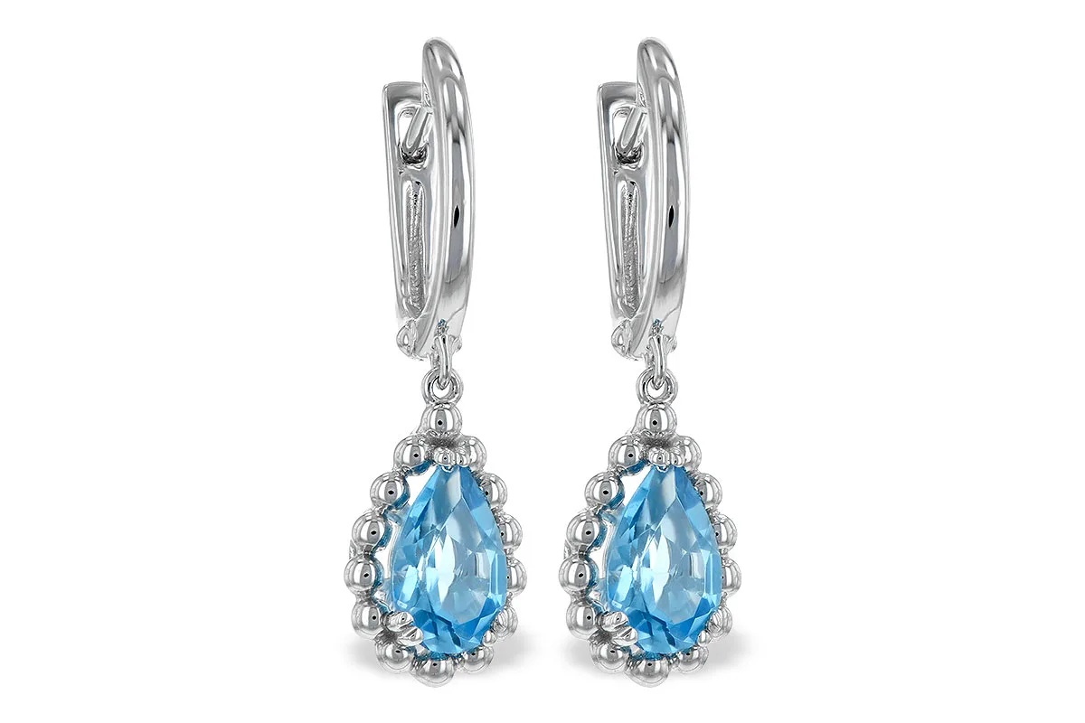 Blue Topaz Earrings in white gold