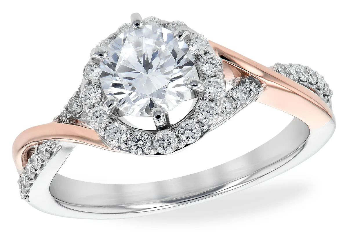 Diamond Semi-Mount Engagement Ring in two-tone (reversed)