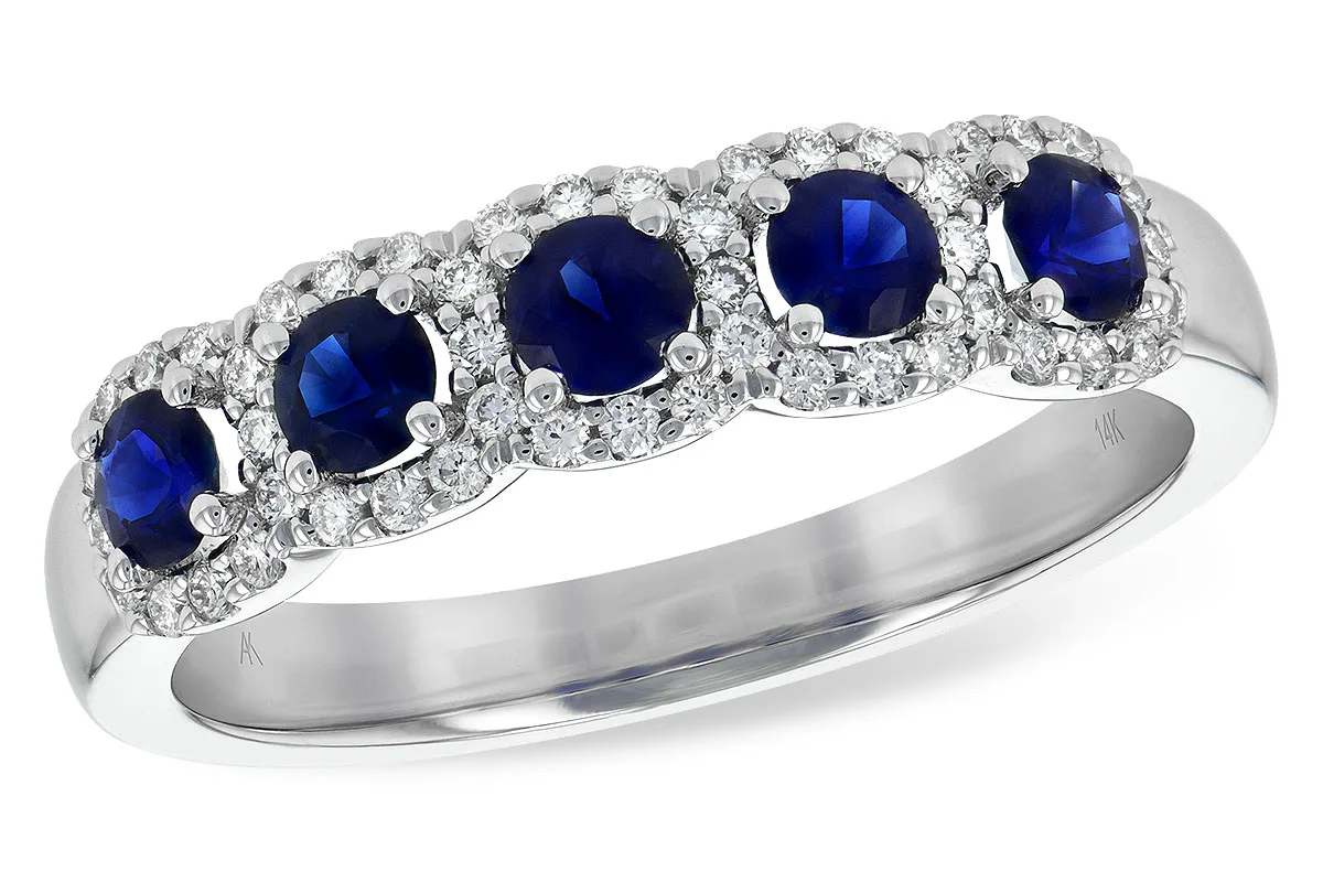 Sapphire Wedding Band in white gold