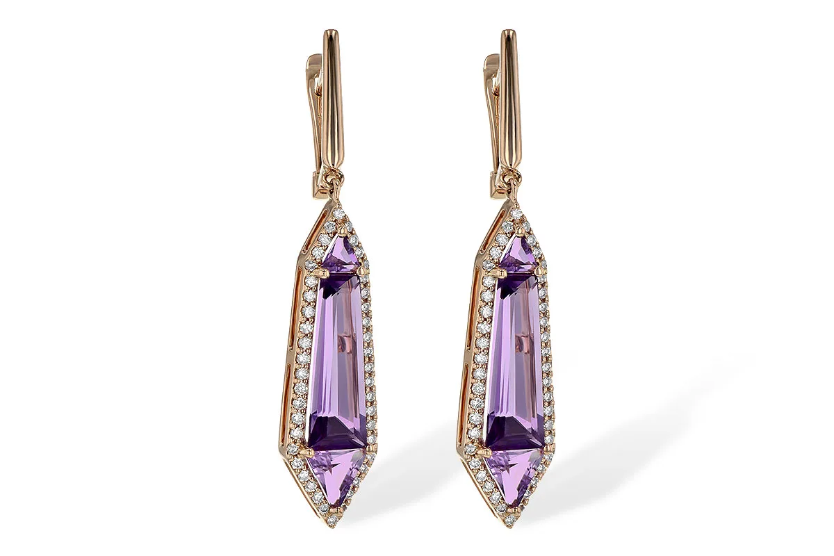 Amethyst Earrings in rose gold