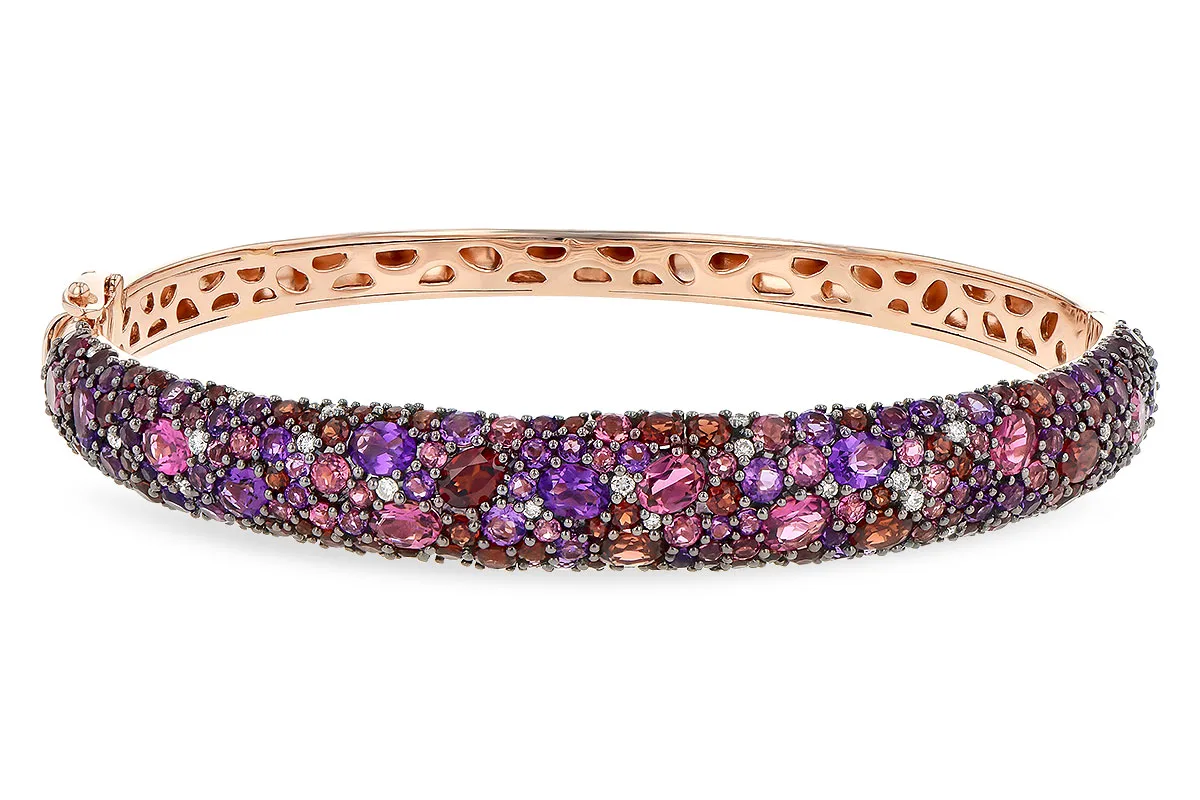 Semi-Precious Stone Bangle in rose gold