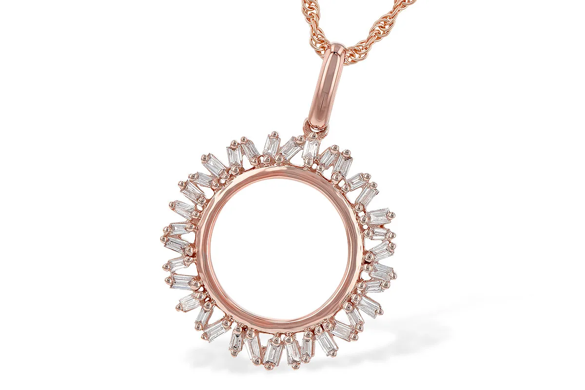 Baguette Diamond Necklace in rose gold