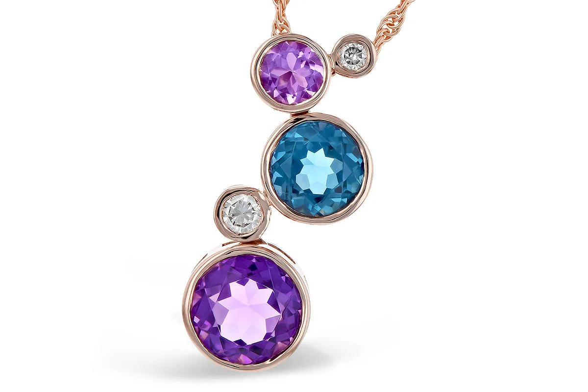 Semi-Precious Stone Necklace in rose gold
