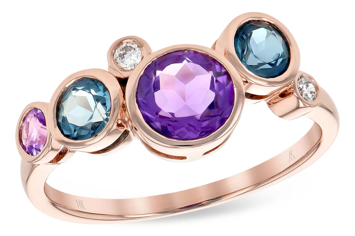 Semi-Precious Stone Ring in rose gold