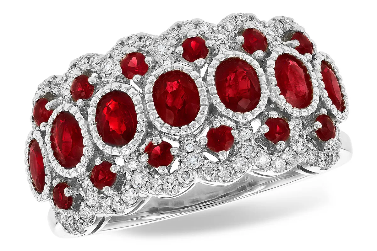 Ruby Wedding Band in white gold
