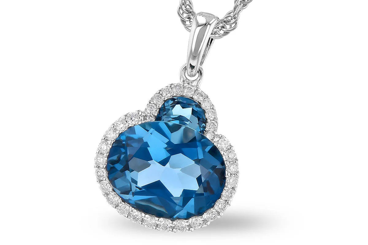 London Blue Topaz Necklace in white gold