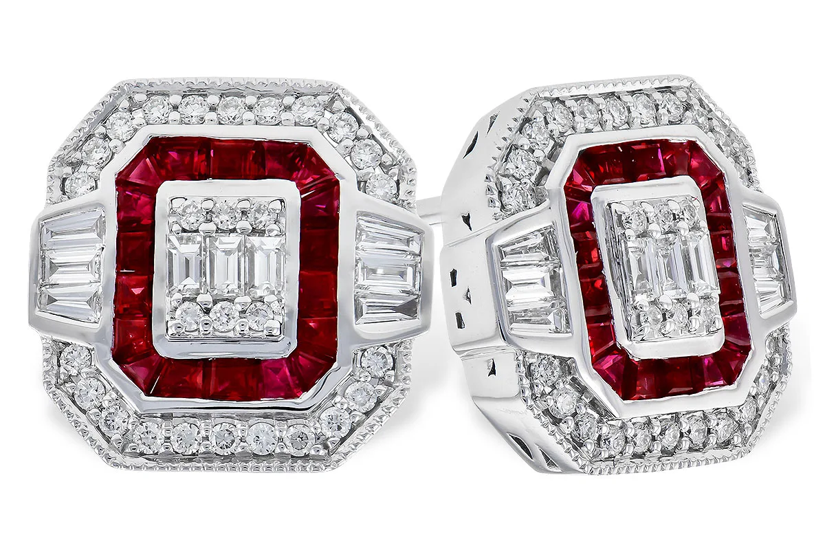 Ruby Earrings in white gold