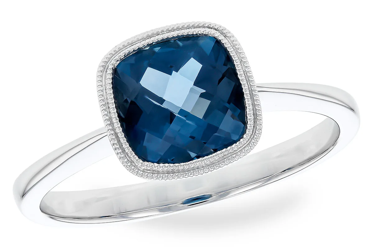 London Blue Topaz Ring in white gold
