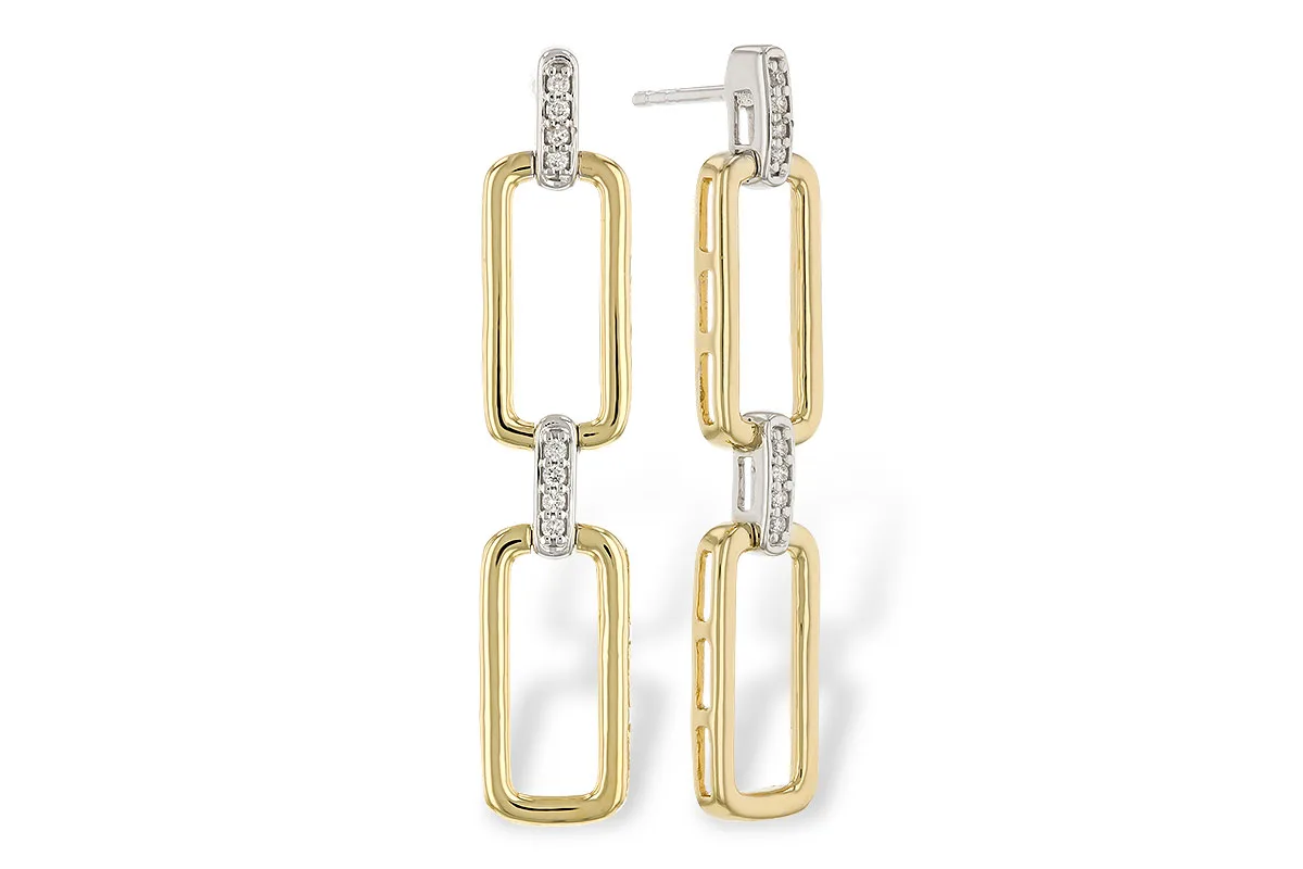 Diamond Earrings in yellow & white