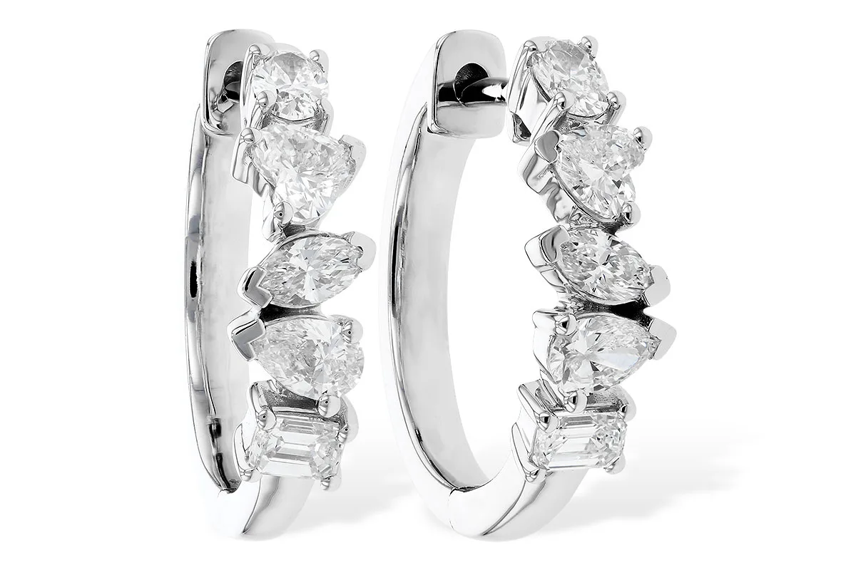 Fancy-Cut Diamond Earrings in white gold