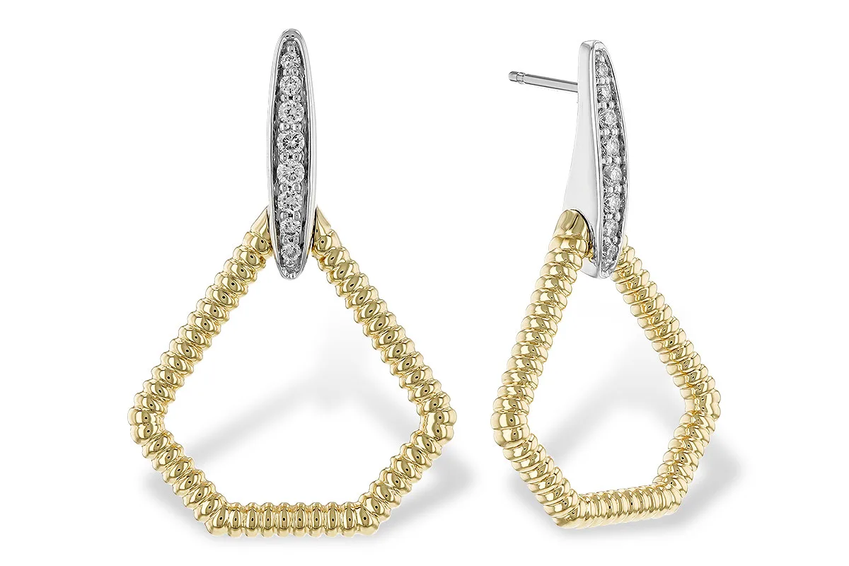 Diamond Earrings in yellow & white