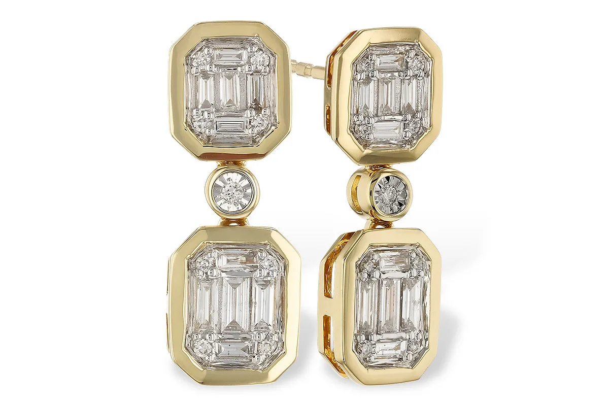 Diamond Earrings in yellow gold