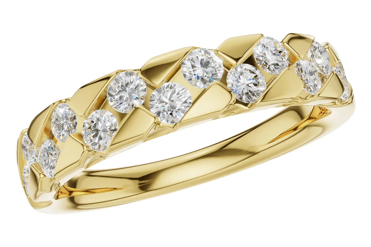 Diamond Wedding Band in yellow gold