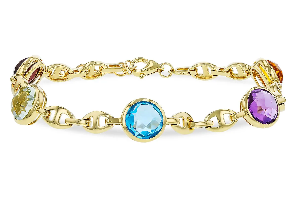 Semi-Precious Stone Bracelet in yellow gold