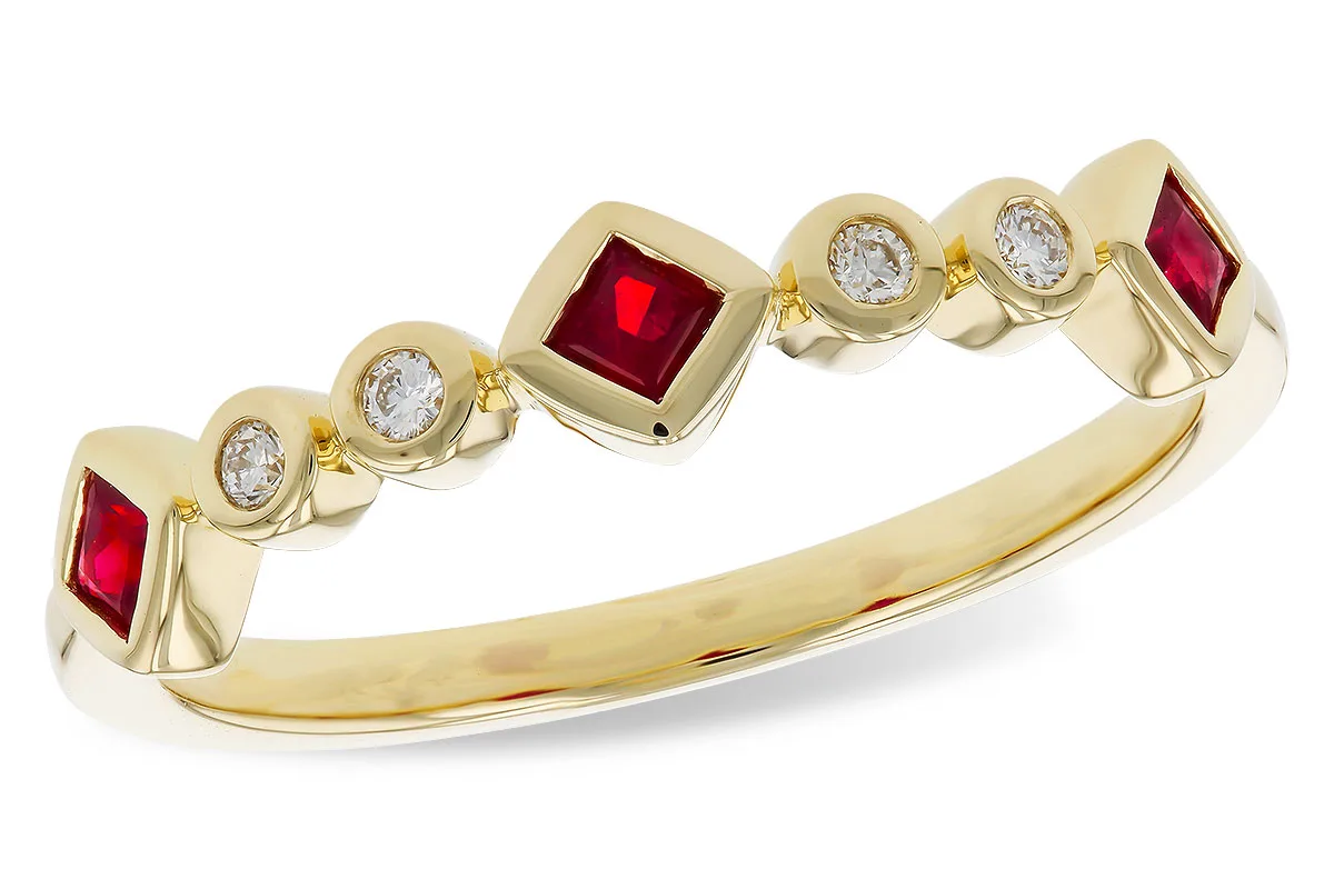 Ruby Wedding Band in yellow gold