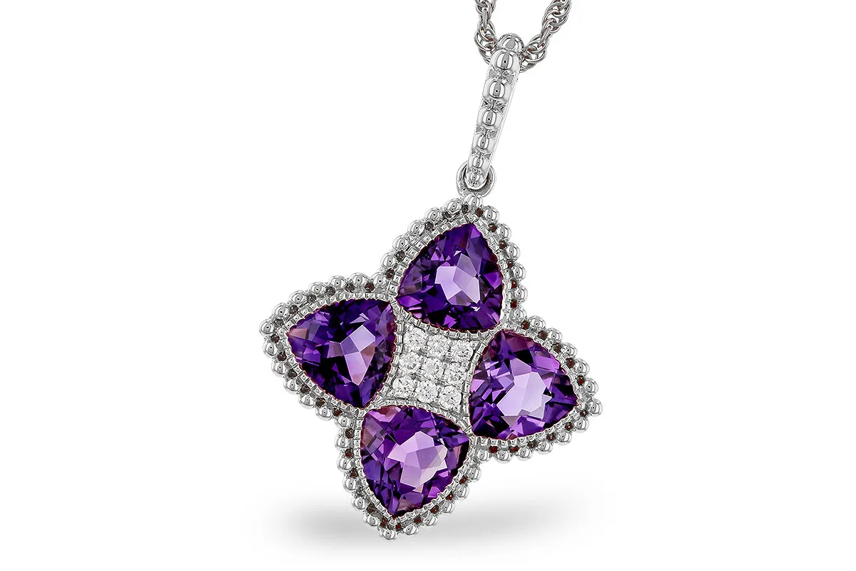 Amethyst Necklace in white gold