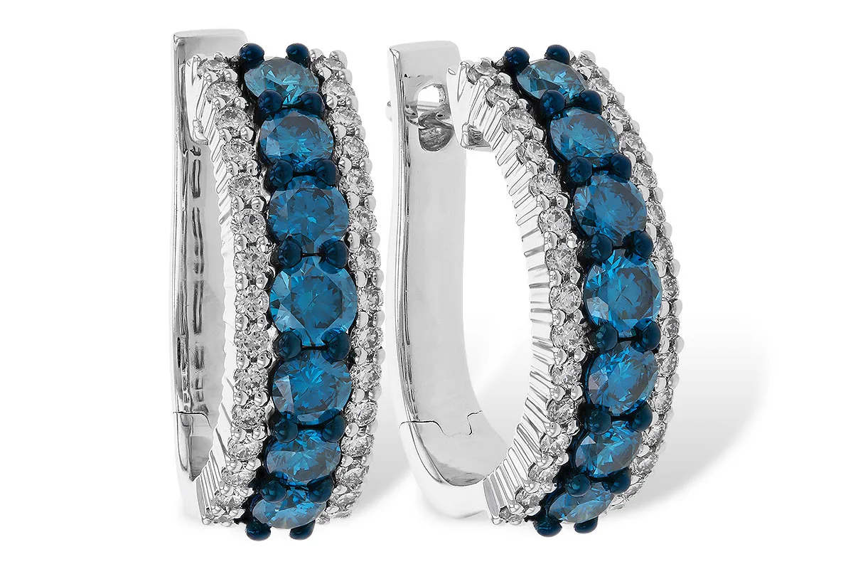 Blue Diamond Earrings in white gold