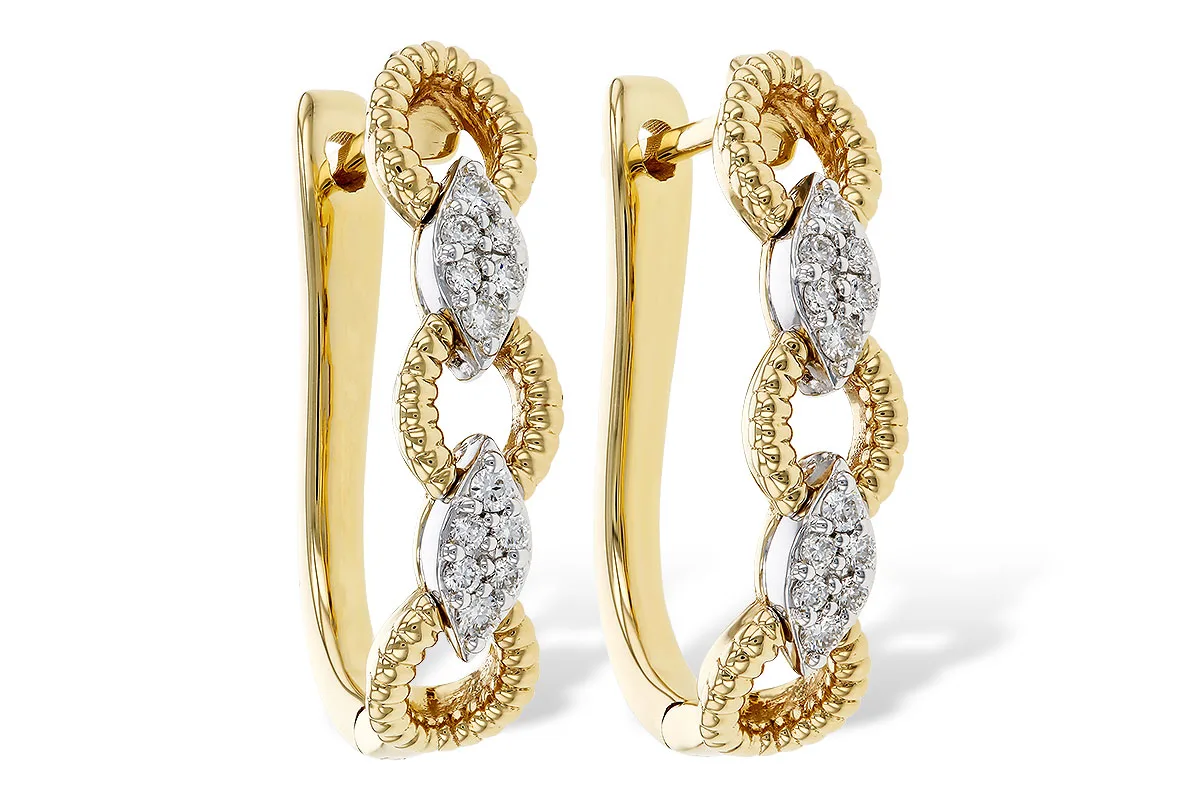 Diamond Earrings in yellow & white