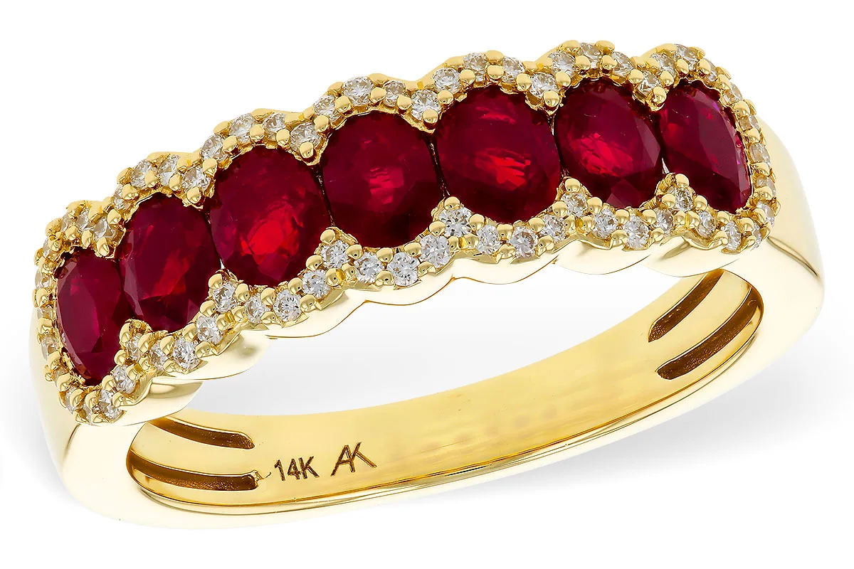 Ruby Wedding Band in yellow gold