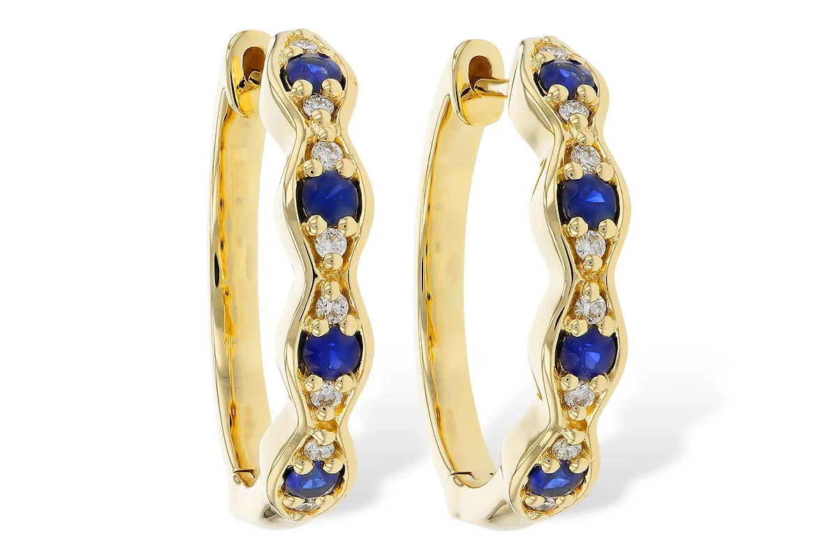 Sapphire Earrings in yellow gold