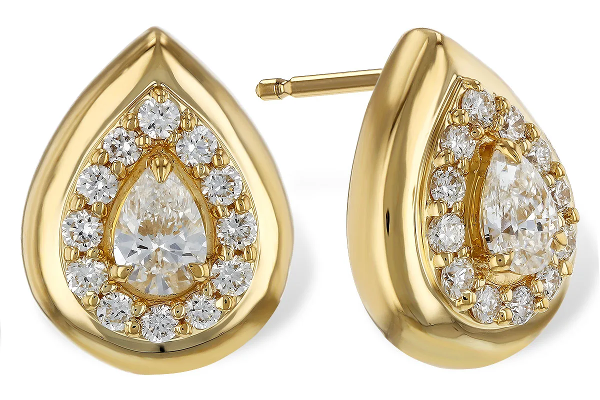 Diamond Earrings in yellow gold