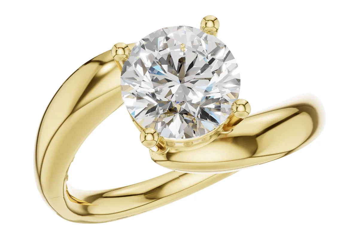 Diamond Semi-Mount Engagement Ring in yellow gold