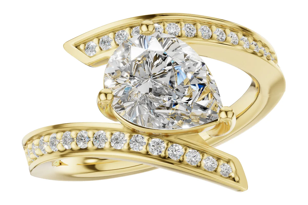 Diamond Semi-Mount Engagement Ring in yellow gold