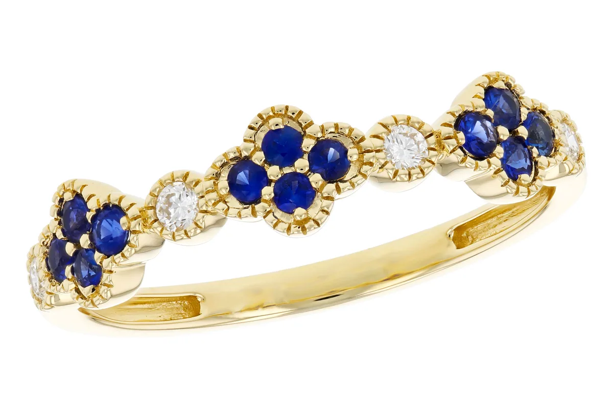 Sapphire Wedding Band in yellow gold