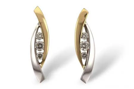 Diamond Earrings in two-tone