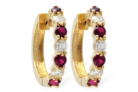 Ruby Earrings in yellow gold
