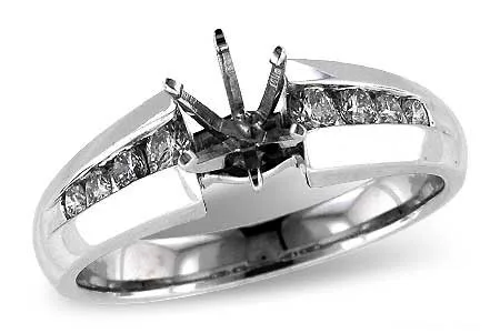 Diamond Semi-Mount Engagement Ring in white gold