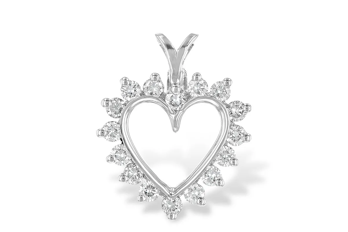 Diamond Heart Pendant in white gold