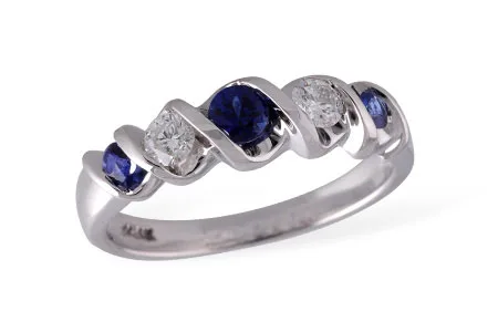 Sapphire Wedding Band in white gold