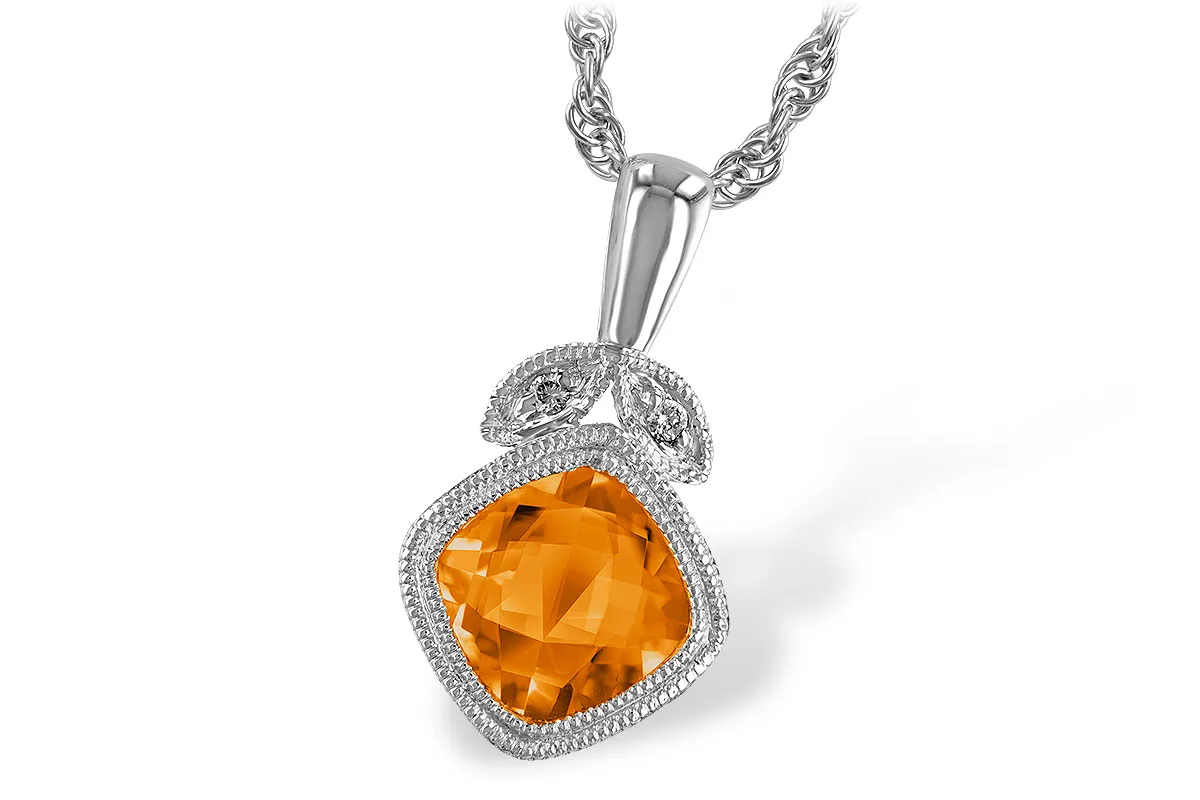 Citrine Necklace in white gold